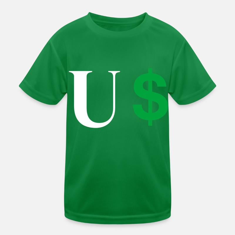 Buchstabe u Dollar Kinder Funktions-T-Shirt