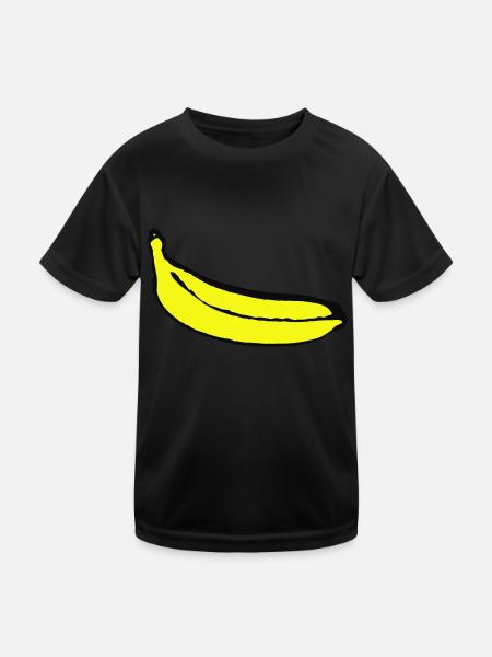 Banane - Kinder Funktions-T-Shirt - Schwarz - Vorne