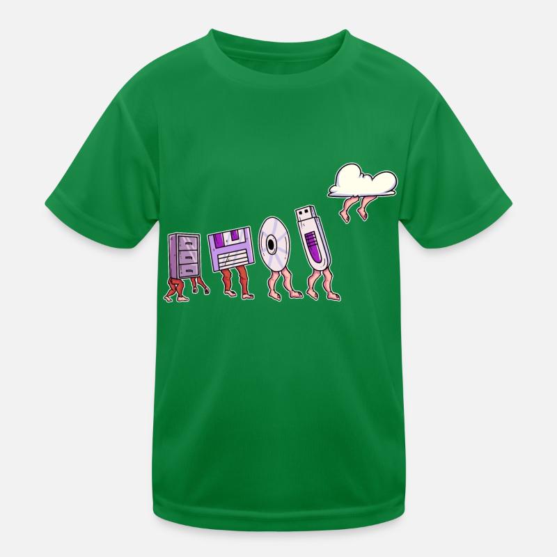 Evolution der Datenträger für Developer Kinder Funktions-T-Shirt