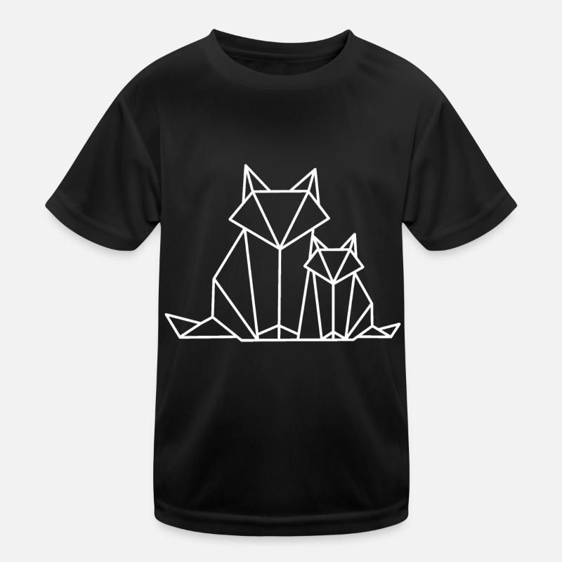 Fuchs Geometric Line - Kids Functional T-Shirt - black