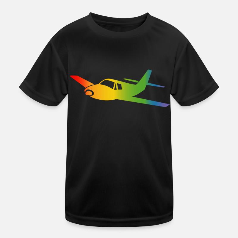 Flugzeug Regenbogen Verlauf Kinder Funktions-T-Shirt