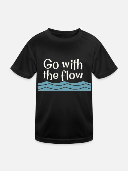 Go with the flow - Kids Functional T-Shirt - black - Front