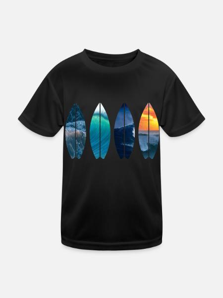 Surfer Geschenk Vintage - Kinder Funktions-T-Shirt - Schwarz