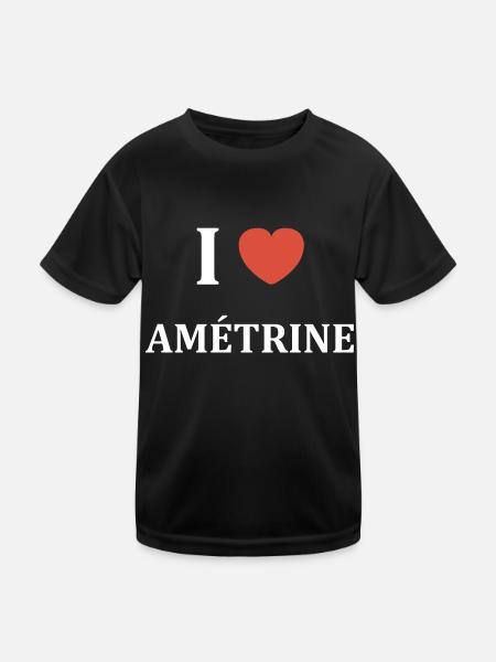 I love Amétrine - T-shirt sport Enfant - noir - Devant