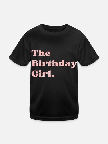 Das rosa Geburtstagskind - Kinder Funktions-T-Shirt - Schwarz - Vorne