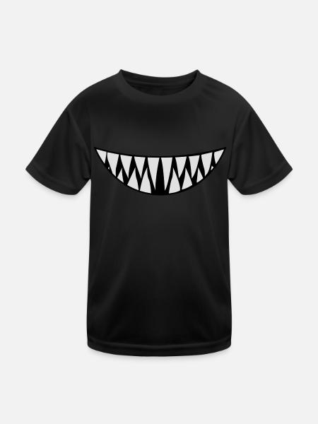 Toothy Smile - Kids Functional T-Shirt - black - Front