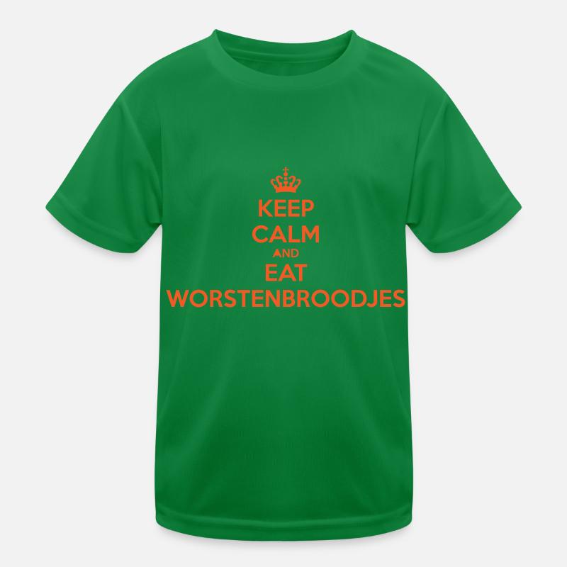 HOLLÄNDER BEWAHREN RUHE UND ESSEN WURSTBRÖTCHEN ORANGE Kinder Funktions-T-Shirt