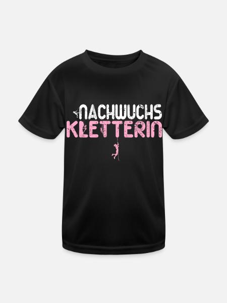 Nachwuchs Kletterin Klettern Baby Mädchen Kinder - Kinder Funktions-T-Shirt - Schwarz - Vorne