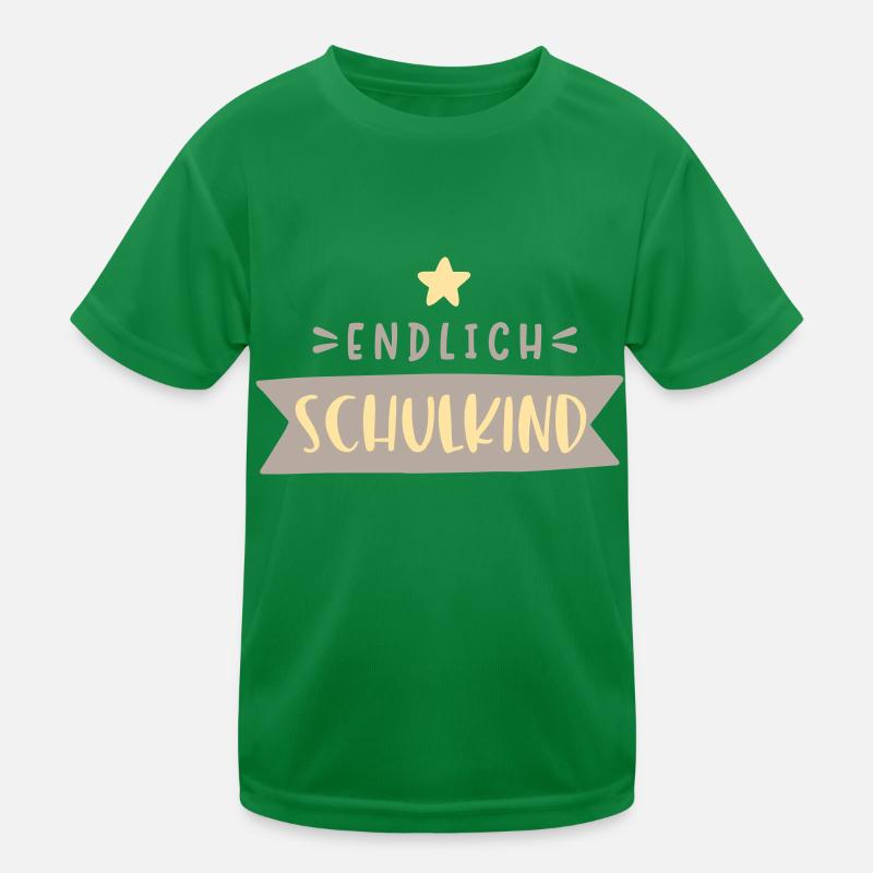 endlich Schulkind mit Stern Kinder Funktions-T-Shirt