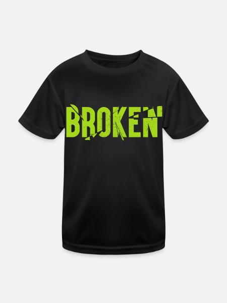 Broken - Kids Functional T-Shirt - black - Front