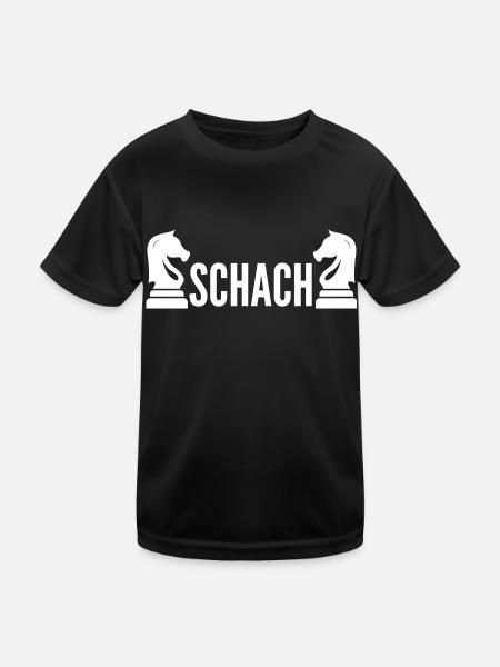 Schach Geschenk Schachspieler Queens Gambit - Kinder Funktions-T-Shirt - Schwarz - Vorne
