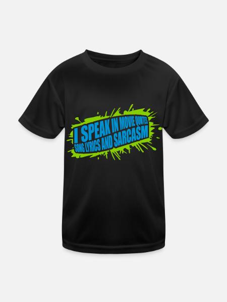 speak lyrics and sarcasm - Kids Functional T-Shirt - black - Front