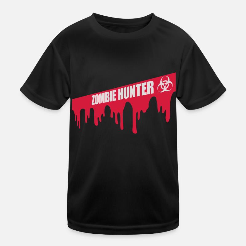 Chasseur de zombies Citation d’Halloween T-shirt sport Enfant