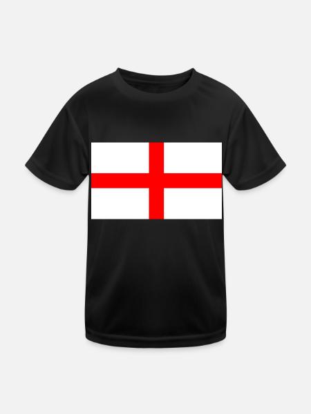 Saint George Flag of England - Kids Functional T-Shirt - black