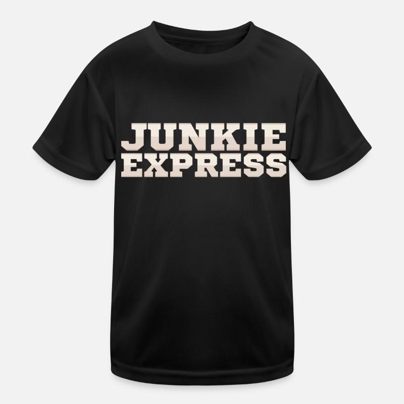 Junkie Express – Retro Statement im 70s Look Kinder Funktions-T-Shirt