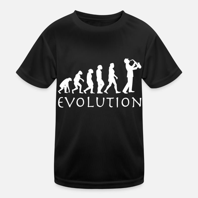 Saxophon Spieler Evolution Kinder Funktions-T-Shirt