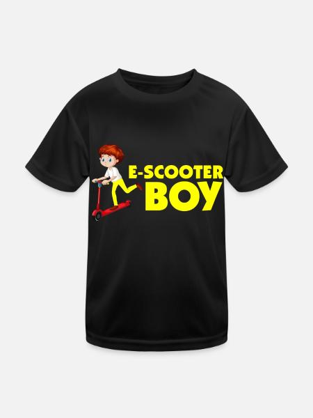 E-Scooter Roller Scooter - T-shirt sport Enfant - noir - Devant
