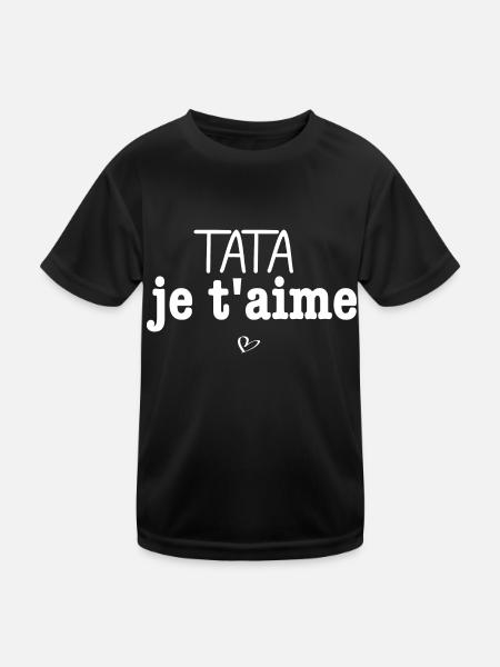TATA je t aime - T-shirt sport Enfant - noir - Devant
