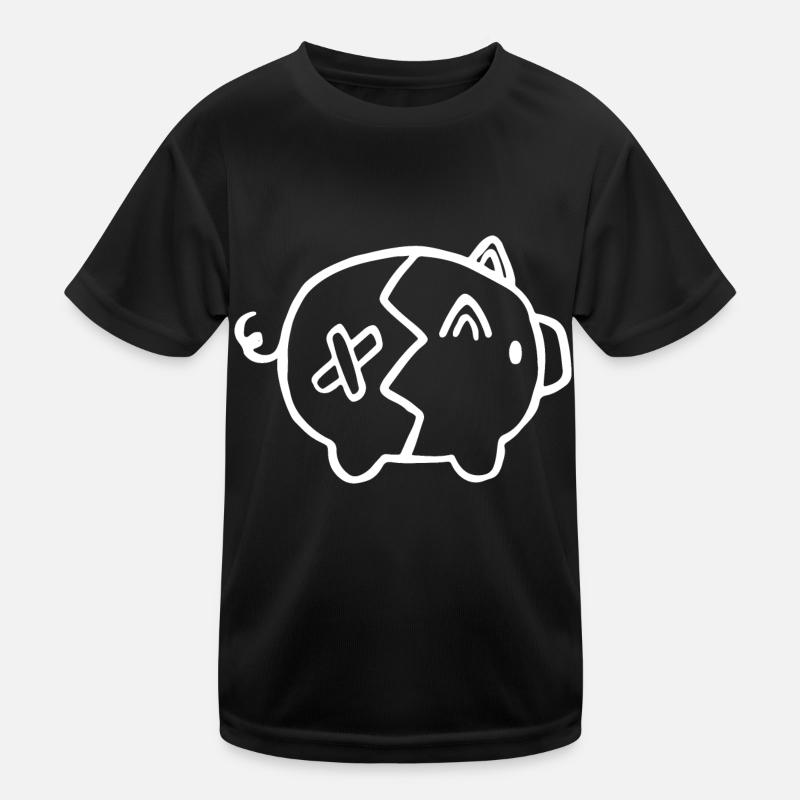 Sparschwein zerbrochen Geld Kinder Funktions-T-Shirt