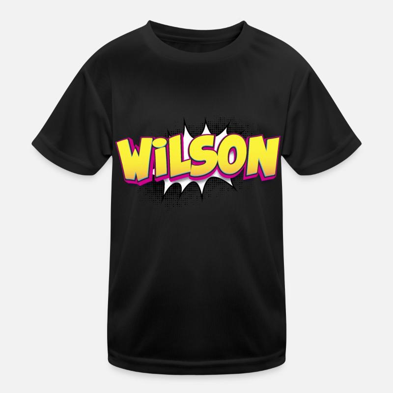 Wilson Benutzerdefinierter Name Comic-Buch-Stil Pop-Art, Kinder Funktions-T-Shirt