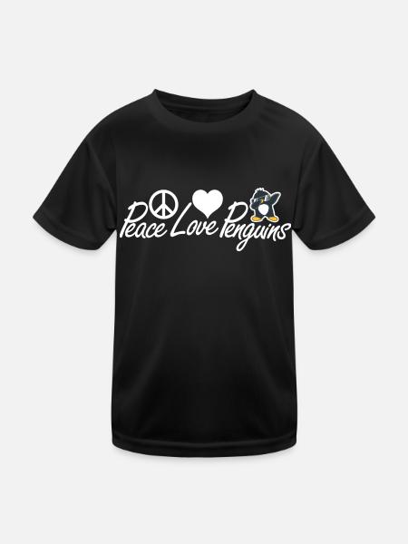 Love Peace Penguins Funny Dab Cool Penguin Dabbing - Kids Functional T-Shirt - black - Front