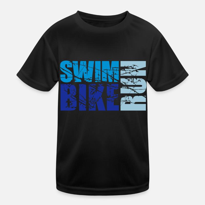 fissures scratch tampon nager vélo courir texte logo tria T-shirt sport Enfant