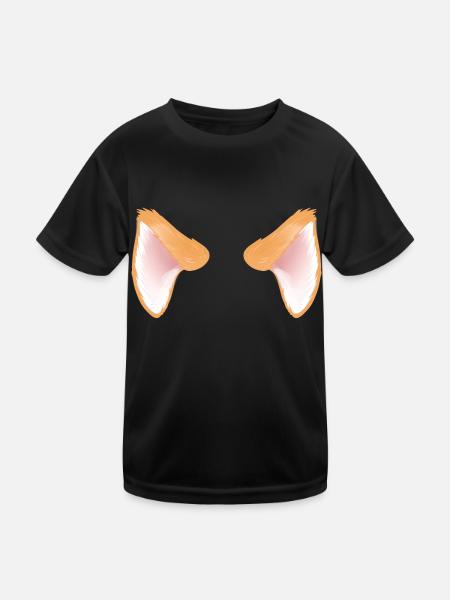 Cat ears of an orange cat - Kids Functional T-Shirt - black