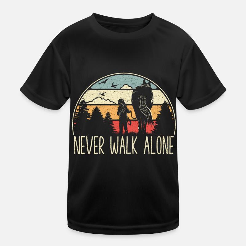 Cheval - Never walk alone - fidèle compagnon T-shirt sport Enfant