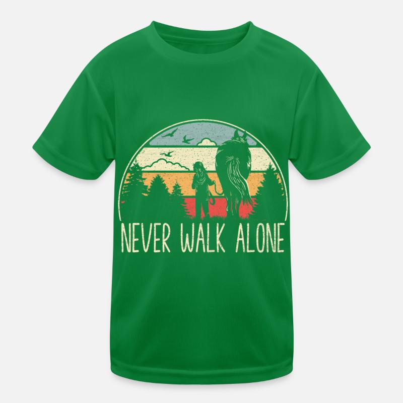Pferd - Never walk alone - treuer Begleiter Kinder Funktions-T-Shirt