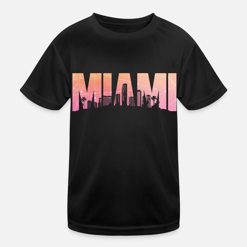 MIAMI ÉTATS-UNIS FLORIDE Palms Holiday Skyline T-shirt sport Enfant