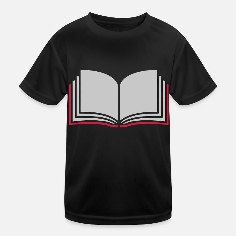 Learning Open Book Pages - Kids Functional T-Shirt - black