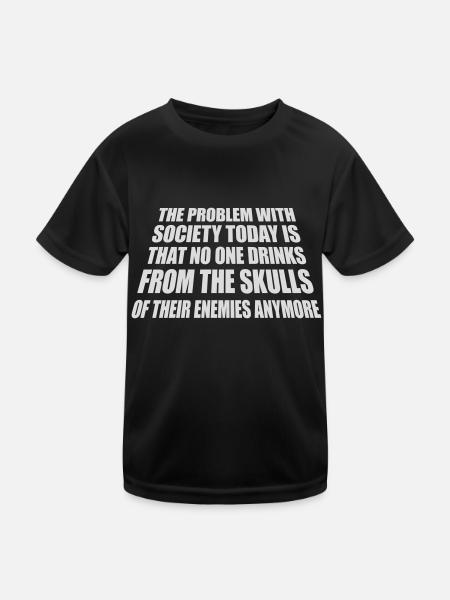 boissons de crânes ennemis - T-shirt sport Enfant - noir - Devant