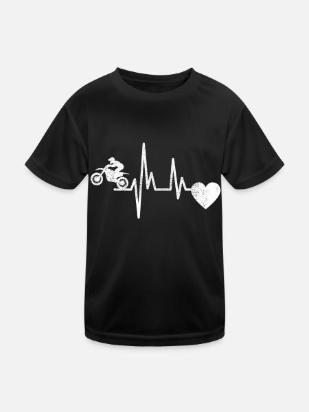 Motocross Cyclomoteur Moto cadeau moto - T-shirt sport Enfant - noir - Devant