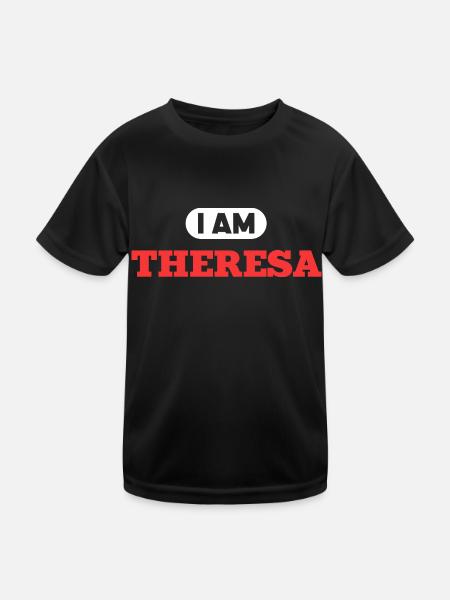 Theresa Name Spruch für stolze Theresas - Kinder Funktions-T-Shirt - Schwarz - Vorne