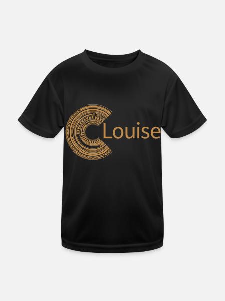 Für Louise - Kinder Funktions-T-Shirt - Schwarz - Vorne