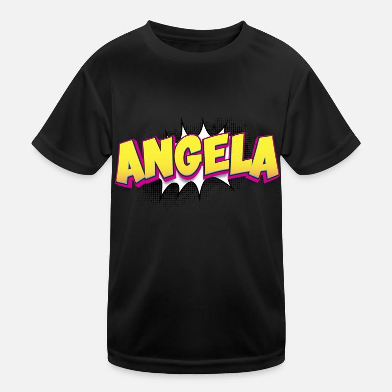 Angela Benutzerdefinierter Name Comic-Stil Pop-Art, Kinder Funktions-T-Shirt