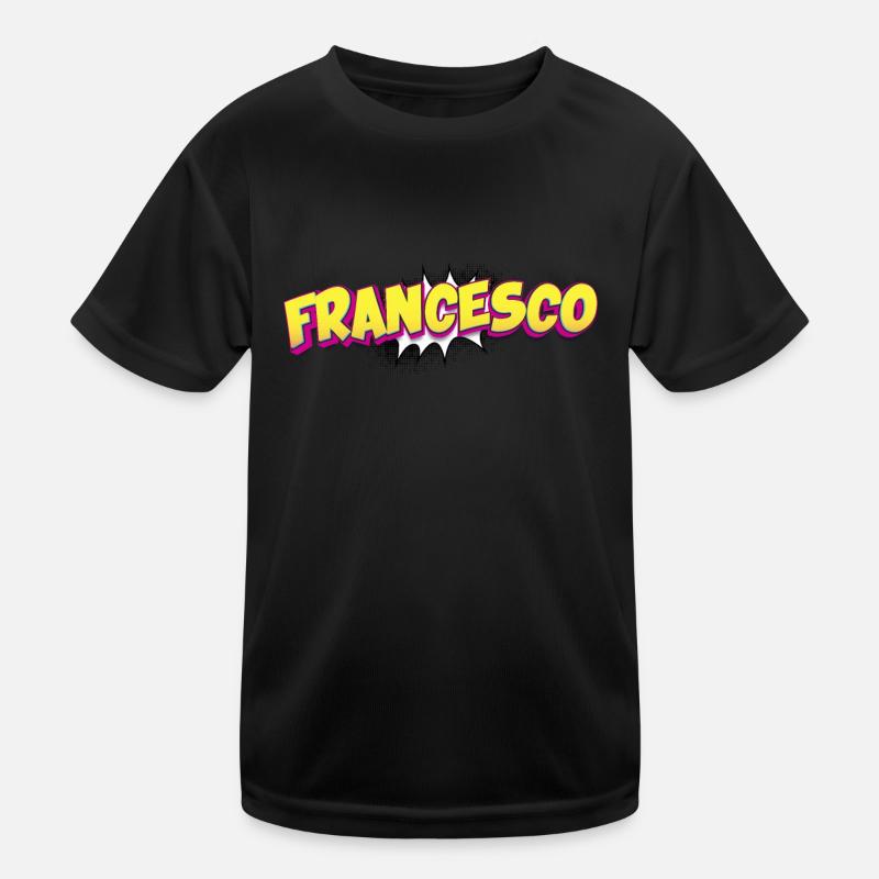 Francesco Nom personnalisé Style bande dessinée Pop Art, T-shirt sport Enfant