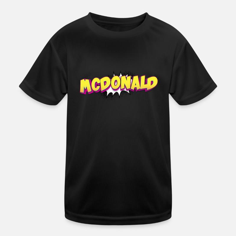 McDonald Custom Name Comic Book Style Pop Art, Kinder Funktions-T-Shirt