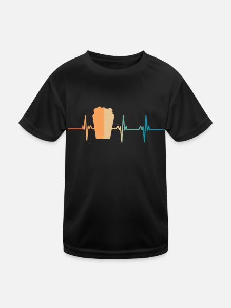 Battement de cœur popcorn - T-shirt sport Enfant - noir - Devant
