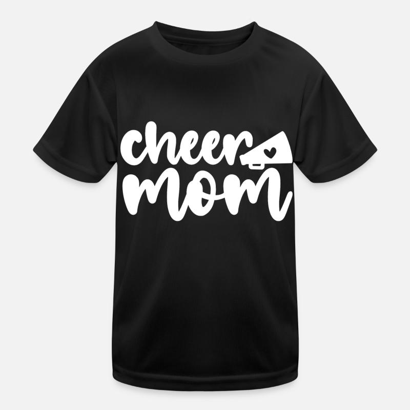 Cheer maman chemise mégaphone avec accent de coeur T-shirt sport Enfant