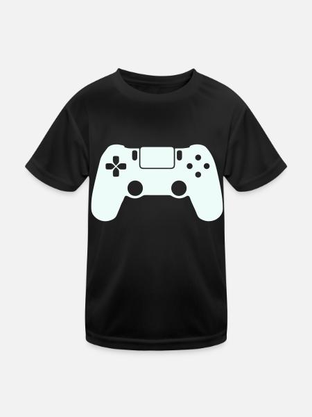gamepad gamer - Kinder Funktions-T-Shirt - Schwarz - Vorne