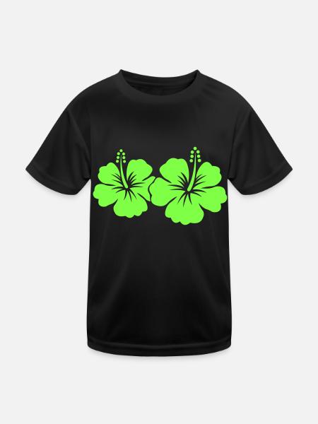 Hibiscus Flower - Kids Functional T-Shirt - black - Front