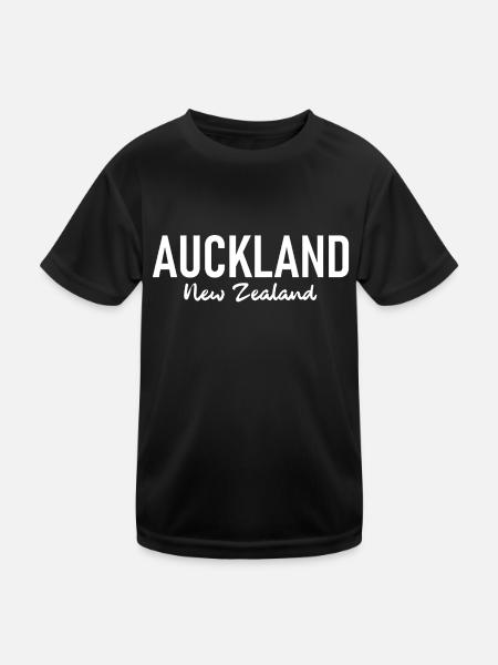 Auckland - New Zealand - Aotearoa - Maori - Kiwi - Kinder Funktions-T-Shirt - Schwarz - Vorne