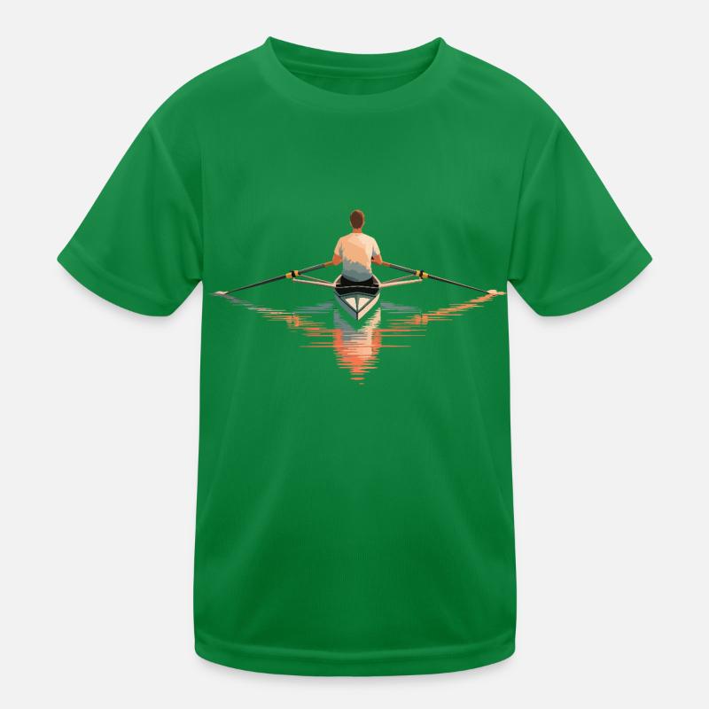 Serene Man Rowing Solo Kids Functional T-Shirt