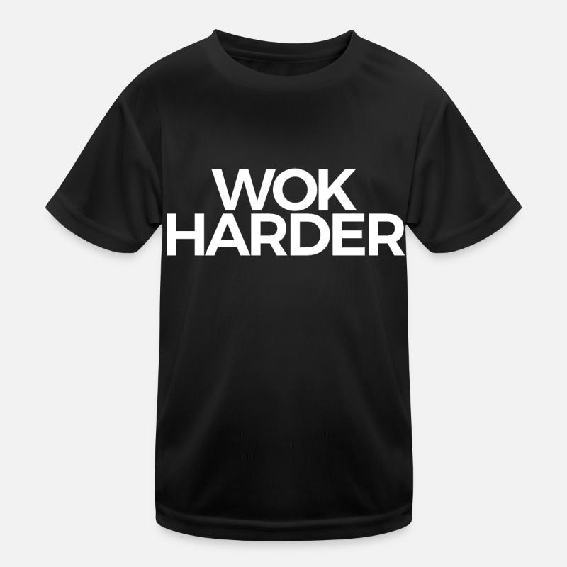 Wok Harder - Kids Functional T-Shirt - black