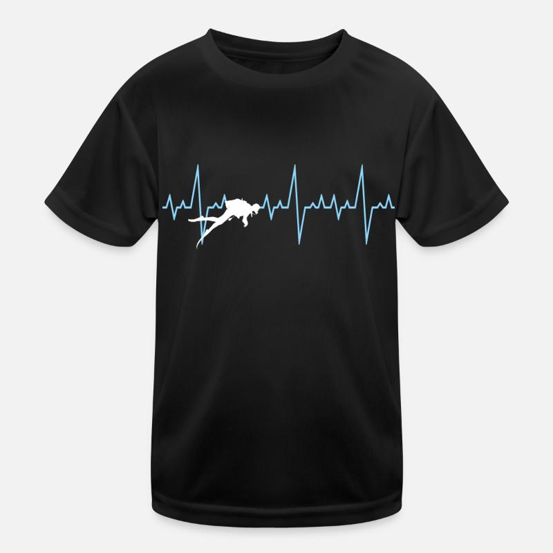 Diver Heartbeat Pulse Diving Certificate Kids Functional T-Shirt