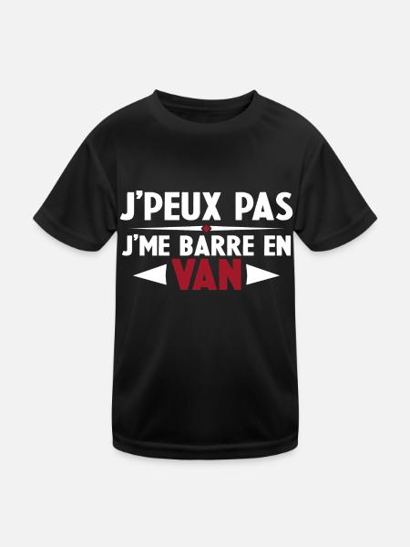 J'peux Pas J'me Barre en Van Cadeau Anniversaire - T-shirt sport Enfant - noir - Devant