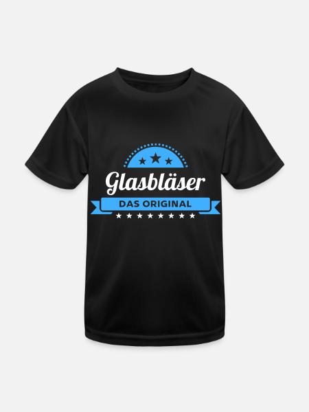 Glasbläser Design für stolze Handwerker - Kinder Funktions-T-Shirt - Schwarz - Vorne
