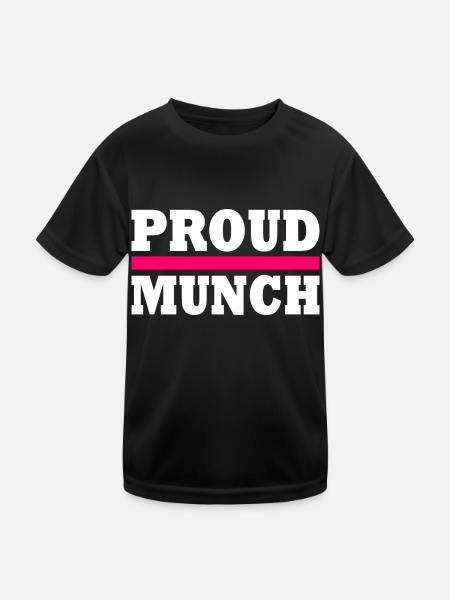 Proud munch - Kids Functional T-Shirt - black - Front