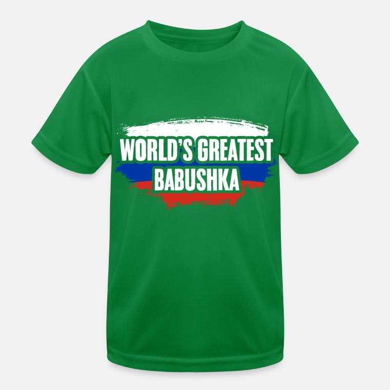 Drapeau russe Impressionnant Babouchka A du monde T-shirt sport Enfant